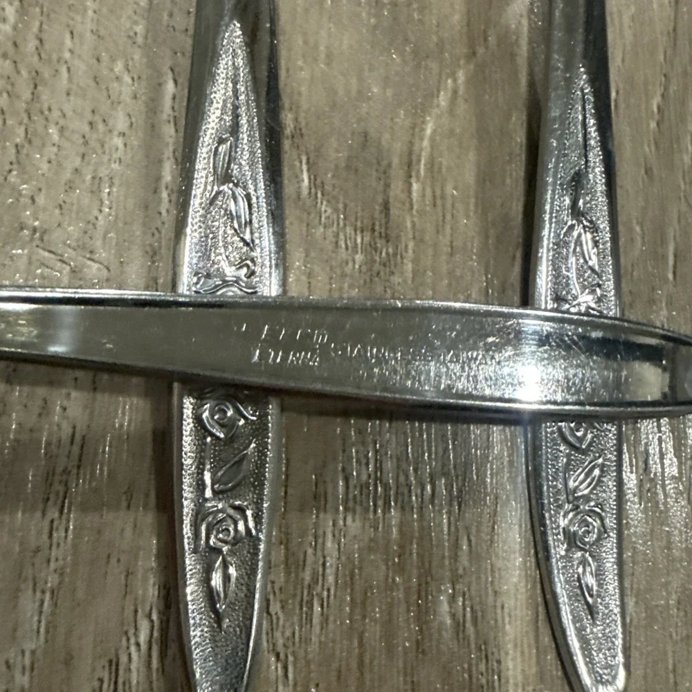 Ekco‎ Rose Cotillion Stainless Flatware Oval Place Spoons 6 pcs Taiwan